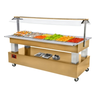 Buffet - Salad bar rèfrigèrè, 6x GN 1/1-150 (Bois Chene clair)