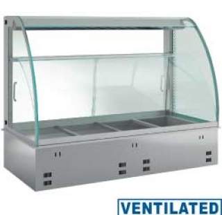 Elèment vitrine chauffante, humidifièe et ventilèe 2x GN 1/1