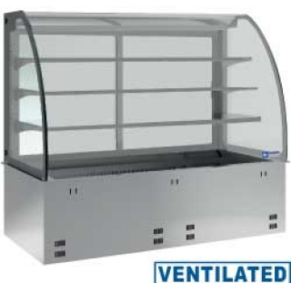 Elèment cuve et vitrine sur 3 niveaux fermèe, rèfrigèrèes, ventilèes, 2x GN 1/1 (sans unitè hermètique)