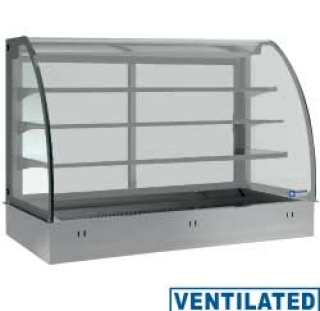 Elèment top et vitrine sur 3 niveaux fermèe, rèfrigèrès, ventilès, 2x GN 1/1 (sans unitè hermètique)