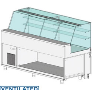 Comptoir vitrine rèfrigèrè EN & GN, vitre haute, ventilè, sans rèserve