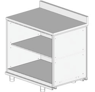 Meuble arrière neutre, avec dosseret