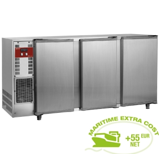 Refroidisseur de bouteilles, acier inox, 3 portes, 579 litres