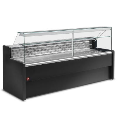 Comptoirs vitrine rèfrigèrès à  vitre droite 90°, avec rèserve - NOIR    RO30/B5-R2