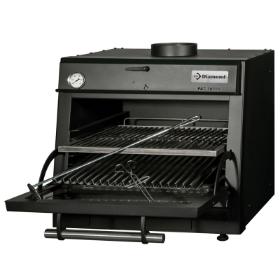 Four-BBQ à  charbon, GN 1/1 (60 Kg/h)/Noir   CBQ-060/BK