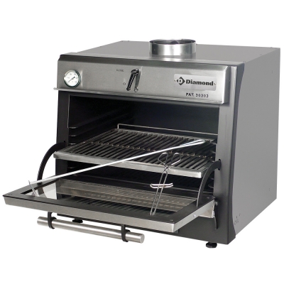 Four-BBQ à  charbon, GN 1/1 (60 Kg/h)/Inox    CBQ-060/SS