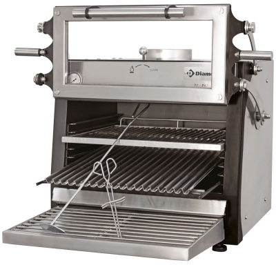 Four-BBQ à  charbon, GN 1/1 (60 Kg/h) - Porte relevable/Inox  CBQ-060/RX