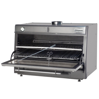 Four-BBQ à  charbon, GN 2/1 + GN1/1 (150 Kg/h)/Inox   CBQ-120/SS