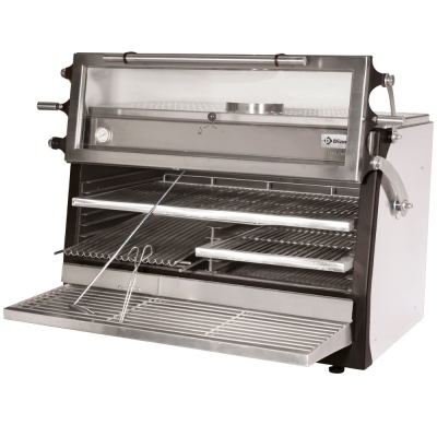 Four-BBQ à  charbon, GN 2/1+ GN1/1(150 Kg/h) - Porte relevable /Inox  CBQ-120/RX