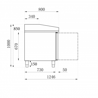 TABLE PREP POUR PIZZA 2 PORTES  7950.0040