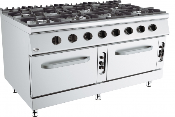 BASE 900 CUISINIERE A GAZ 8 BR. AVEC FOUR A GAZ   7178.3030