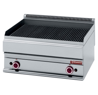 Grill-vapeur gaz, avec
grille de cuisson en fonte -
Top