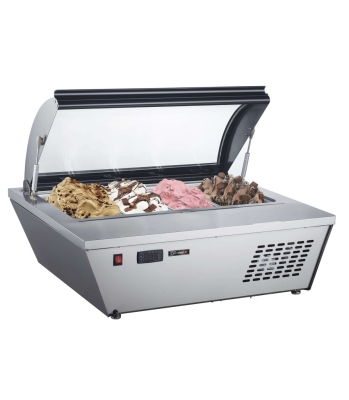 VITRINE A GLACES A POSER 4 X GN 1/3